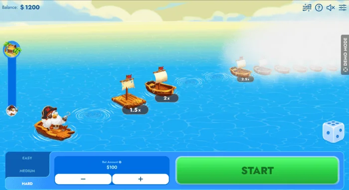 Chicken Pirate Route spelskärm
